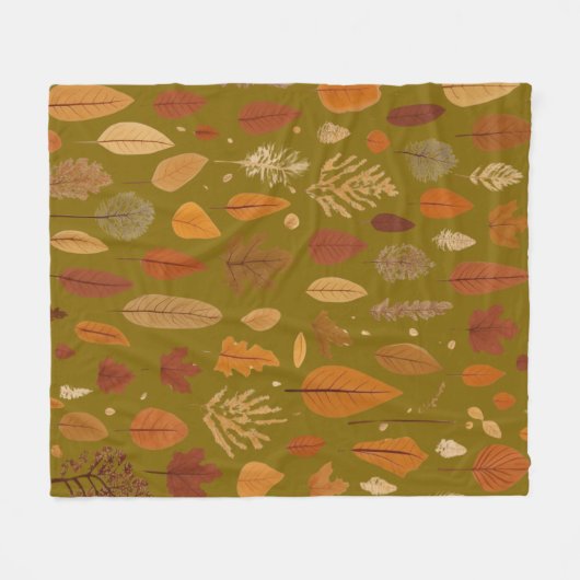 Farbige Herbstblätter Fleecedecke (Vorderseite (Horizontal))