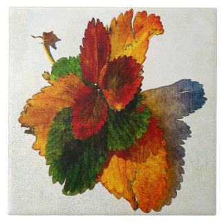 Farbige Herbstblätter Fliese