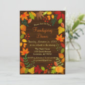 Farbige Herbstblätter für Erntedank Einladung (Stehend Vorderseite)