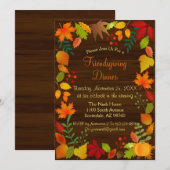 Farbige Herbstblätter für Erntedank Einladung (Vorne/Hinten)
