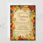 Farbige Herbstblätter für Erntedank Einladung (Vorderseite)