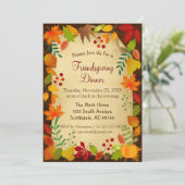 Farbige Herbstblätter für Erntedank Einladung (Stehend Vorderseite)