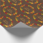 Farbige Herbstblätter für Erntedank Geschenkpapier (Ecke)