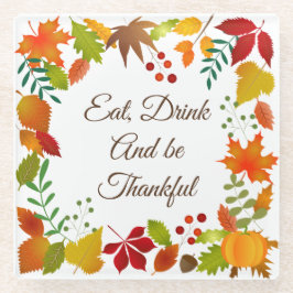 Farbige Herbstblätter für Erntedank Glasuntersetzer