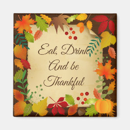 Farbige Herbstblätter für Erntedank Magnet