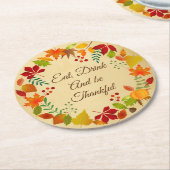 Farbige Herbstblätter für Erntedank Runder Pappuntersetzer (Angewinkelt)