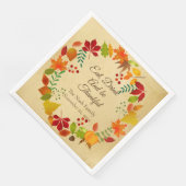 Farbige Herbstblätter für Erntedank Serviette (Ecke)