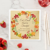 Farbige Herbstblätter für Erntedank Serviette (Beispiel)