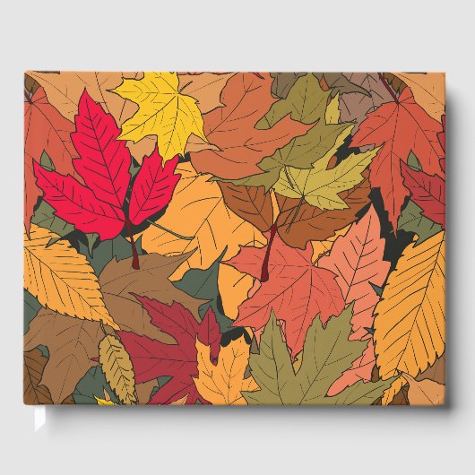 Farbige Herbstblätter Gästebuch (Vorderseite)