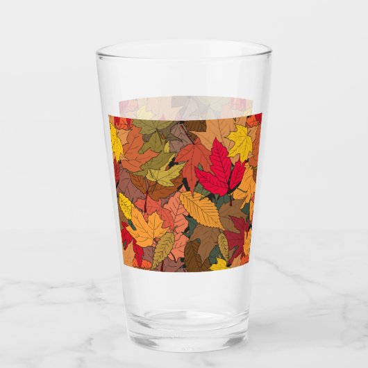 Farbige Herbstblätter Glas (Vorderseite)