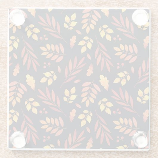 Farbige Herbstblätter Glasuntersetzer (Rückseite)