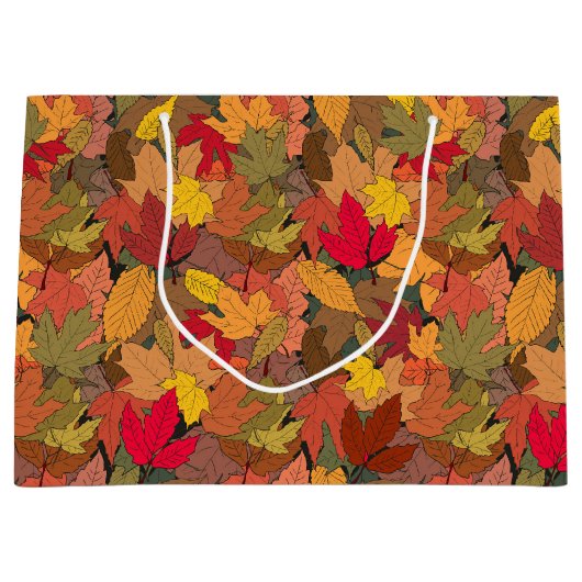 Farbige Herbstblätter Große Geschenktüte (Vorderseite)