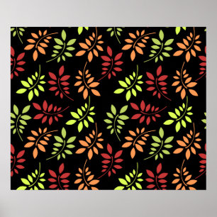 Farbige Herbstblätter in einem warmen Tonposter Poster