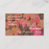 Farbige Herbstblätter in Herbststimmung Visitenkarte (Rückseite)