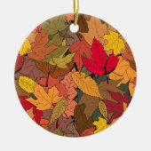 Farbige Herbstblätter Keramik Ornament (Vorne)