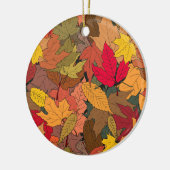 Farbige Herbstblätter Keramik Ornament (Links)