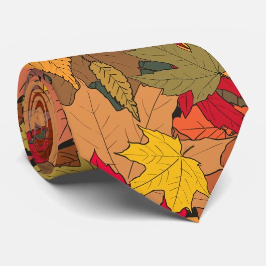 Farbige Herbstblätter Krawatte (Gerollt)