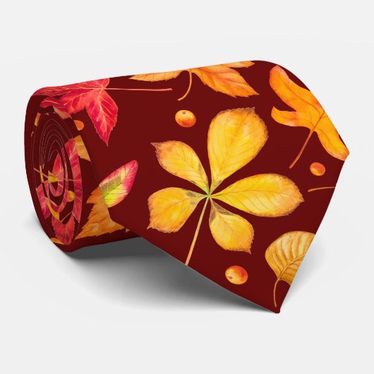 Farbige Herbstblätter Krawatte (Gerollt)