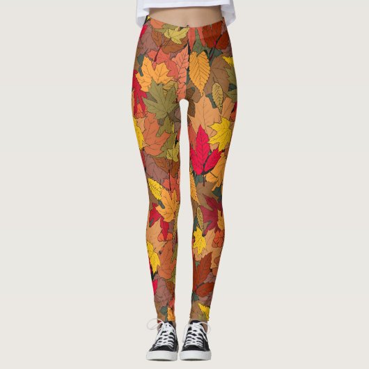 Farbige Herbstblätter Leggings (Vorderseite)