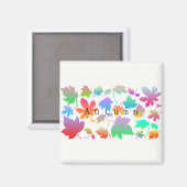 Farbige Herbstblätter Magnet (Vorderseite/Rückseite)