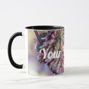 Farbige Herbstblätter mit Herbstfarben Aquarell Tasse
