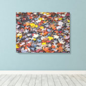 Farbige Herbstblätter mit Leinwand (Insitu (Holzboden))