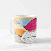 Farbige Herbstblätter, nahtloses Muster. Kaffeetasse (Vorderseite Links)