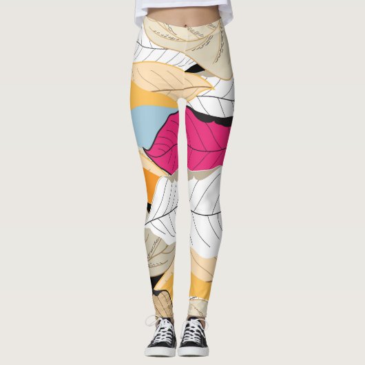 Farbige Herbstblätter, nahtloses Muster. Leggings (Vorderseite)