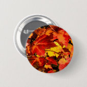 Farbige Herbstblätter orangefarbene gelbe Farben Button (Vorne & Hinten)