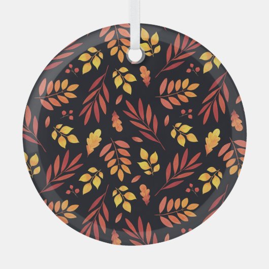 Farbige Herbstblätter Ornament Aus Glas (Vorderseite)