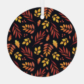 Farbige Herbstblätter Ornament Aus Glas (Rückseite)