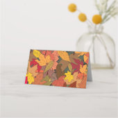 Farbige Herbstblätter Platzkarte (Vorderseite)