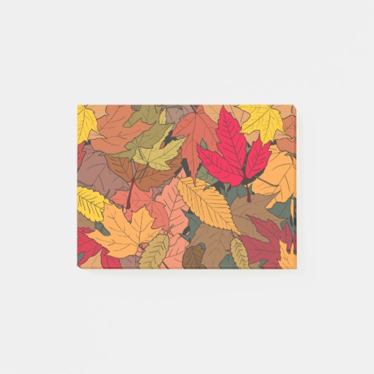 Farbige Herbstblätter Post-it Klebezettel (Vorderseite)