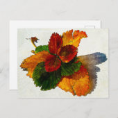 Farbige Herbstblätter Postkarte (Vorne/Hinten)