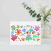 Farbige Herbstblätter Postkarte (Stehend Vorderseite)