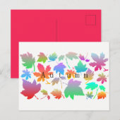 Farbige Herbstblätter Postkarte (Vorne/Hinten)