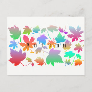 Farbige Herbstblätter Postkarte