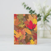 Farbige Herbstblätter Postkarte (Stehend Vorderseite)