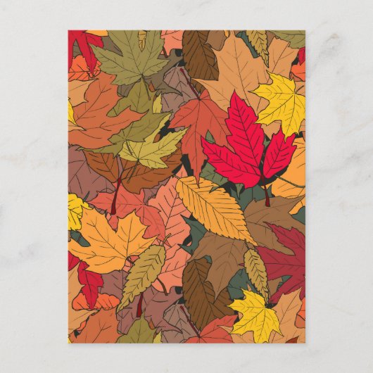 Farbige Herbstblätter Postkarte (Vorderseite)