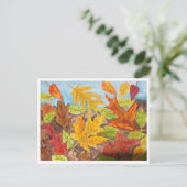 Farbige Herbstblätter Postkarte (Stehend Vorderseite)