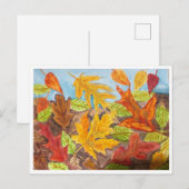 Farbige Herbstblätter Postkarte (Vorne/Hinten)