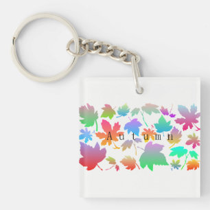 Farbige Herbstblätter Schlüsselanhänger