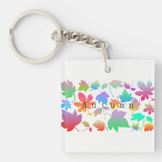 Farbige Herbstblätter Schlüsselanhänger (Vorderseite)