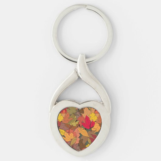 Farbige Herbstblätter Schlüsselanhänger (Vorderseite)
