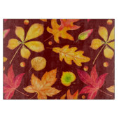 Farbige Herbstblätter Schneidebrett (Vorderseite)