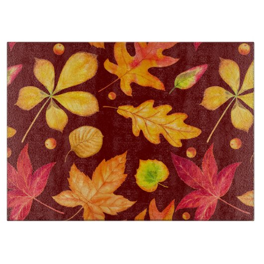 Farbige Herbstblätter Schneidebrett (Vorderseite)