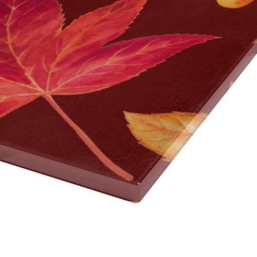 Farbige Herbstblätter Schneidebrett (Ecke)