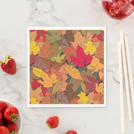Farbige Herbstblätter Serviette (Beispiel)