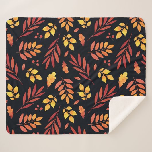 Farbige Herbstblätter Sherpadecke (Vorderseite (Horizontal))