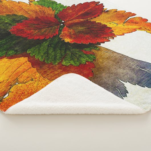 Farbige Herbstblätter Sherpadecke (3/4)